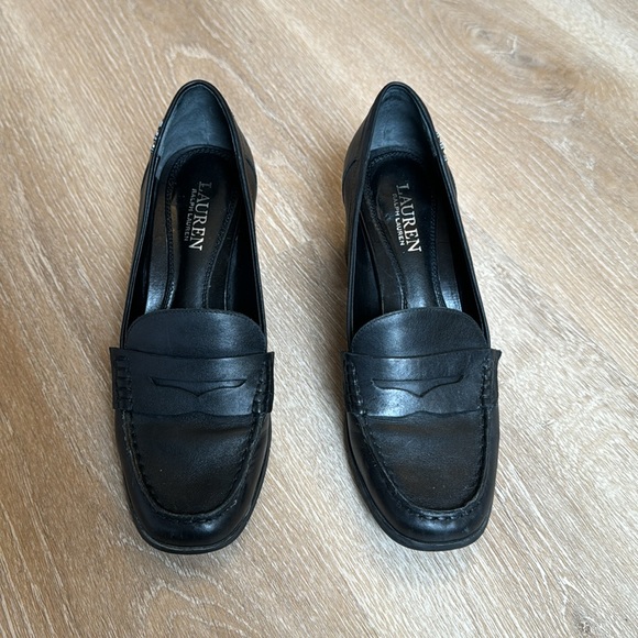 Vintage Lauren RL Darla black chunky penny loafers - Picture 4 of 12